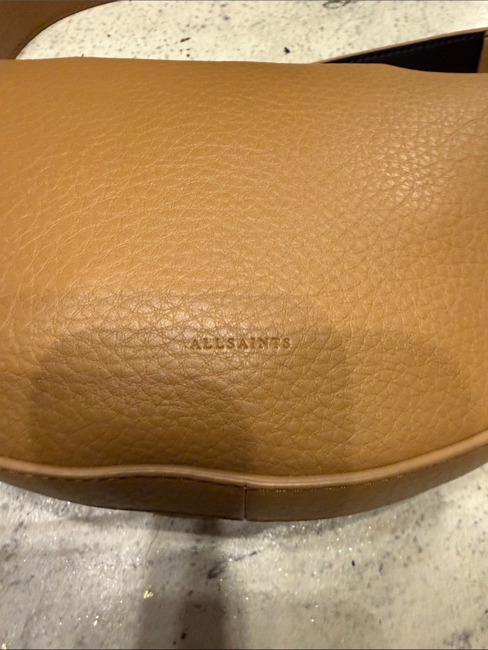 All Saints Tan Crescent Crossbody Bag - Picture 3 of 11